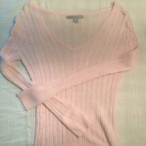 Light Weight Cable Knit Pink Sweater